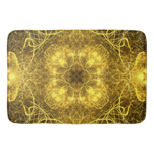 Alfombrilla De Baño Diseño fractal de oro artístico
