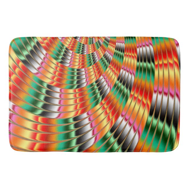 Alfombrilla De Baño Diseño Fractal de Swirling colorido (Anverso)
