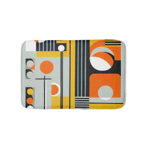 Alfombrilla De Baño Diseño Geométrico Bauhaus 01 Perfecto Para