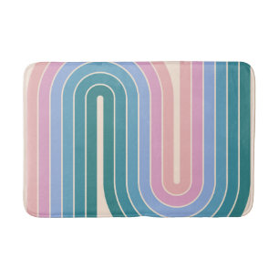 Alfombrilla De Baño Diseño geométrico de estilo retro vintage