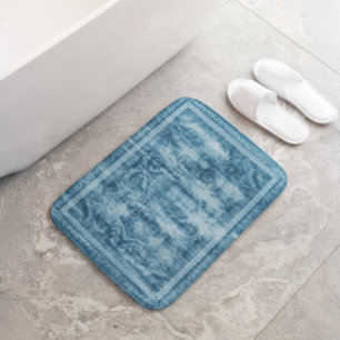 Alfombrilla De Baño Diseño geométrico de motivo floral beige y burgund