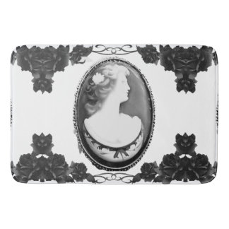 Alfombrilla De Baño Diseño gótico de Cameo y Rosas