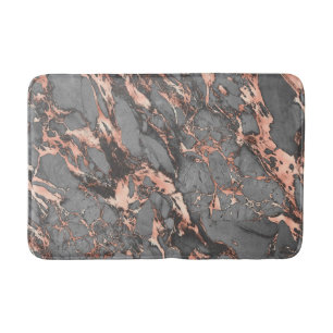 Alfombrilla De Baño Diseño moderno de mármol rosa dorado gris