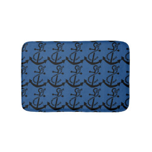 Alfombrilla De Baño Diseño náutico con temática marina de Anchor Black