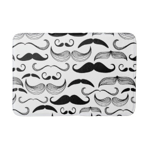 Alfombrilla De Baño Diseño negro y blanco divertido del bigote