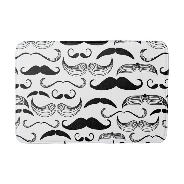 Alfombrilla De Baño Diseño negro y blanco divertido del bigote (Anverso)