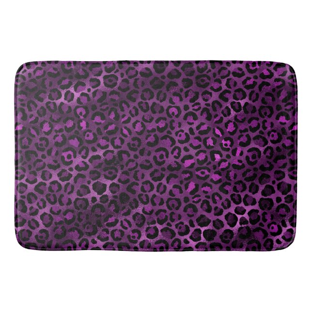 Alfombrilla De Baño Diseño serie Leopardo morado y dorado 3 (Anverso)