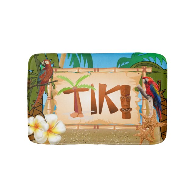 Alfombrilla De Baño Diseño tropical tiki (Anverso)