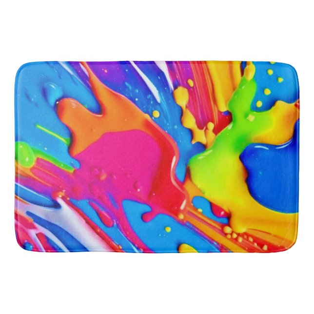 Alfombrilla De Baño Diseño vibrante de ráfaga de color (Anverso)