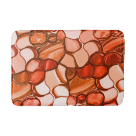 Alfombrilla De Baño Diversas formas como semillas, tonos de coral roji