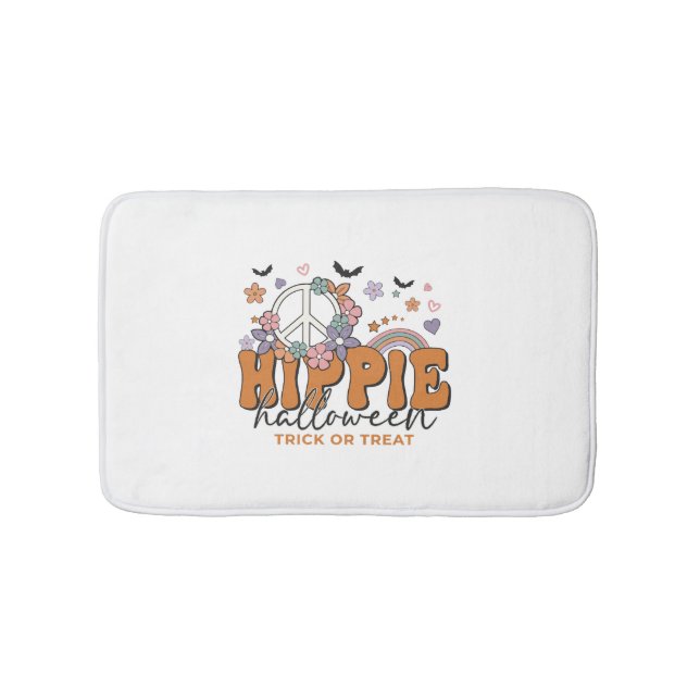 Alfombrilla De Baño Divertido Halloween diciendo Hippie Halloween (Anverso)