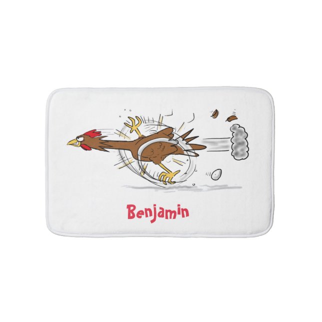 Alfombrilla De Baño Divertido ilustracion de pollo fresco y personaliz (Anverso)