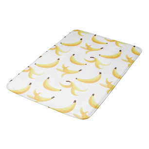 Alfombrilla De Baño Divertido patrón de plátano amarillo retro editabl