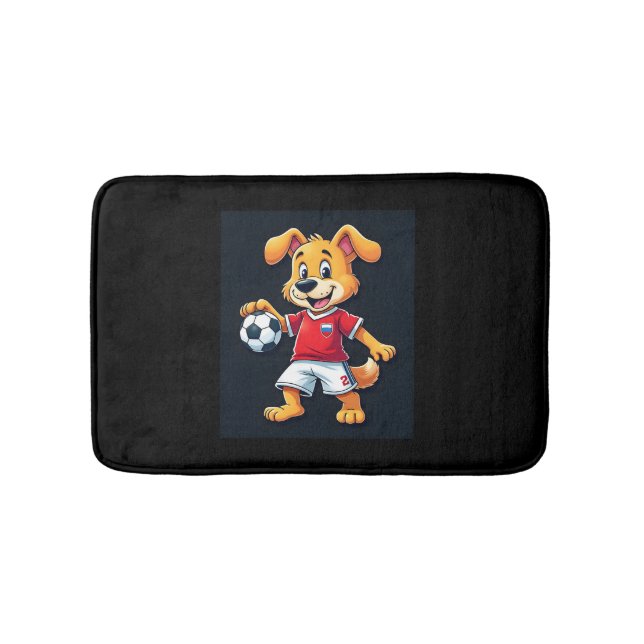 Alfombrilla De Baño Divertido perro canino Rusia Soccer Jersey ruso Fo (Anverso)