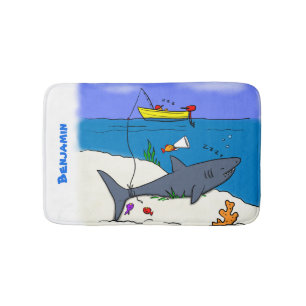 Alfombrilla De Baño Divertido tiburón durmiente y personalizado de pes