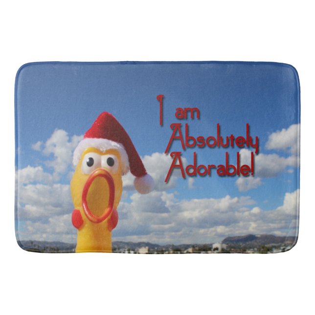 Alfombrilla De Baño ¡Divertidos Navidades de pollo Bath Mat! (Anverso)