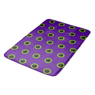 Alfombrilla De Baño Divertidos ojos verdes y morados de monstruo