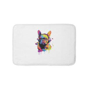 Alfombrilla De Baño Dog with Headphones Colorful