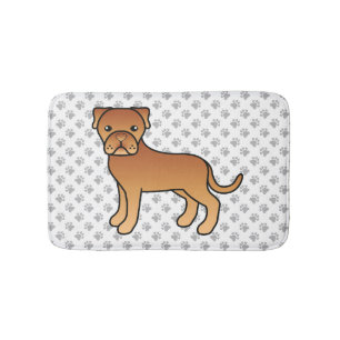 Alfombrilla De Baño Dogue De Bordeaux Perro De Dibujos Animados Lindo