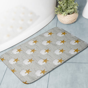 Alfombrilla De Baño Dólar de arena y pez estrella en el fondo de la de