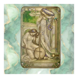 Alfombrilla De Baño Doncellas de la Música Art Nouveau Ilustración Vin