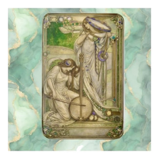 Alfombrilla De Baño Doncellas de la Música Art Nouveau Ilustración Vin