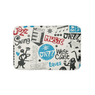 Alfombrilla De Baño Doodle de Jazz: Mezcla de Música Ecléctica