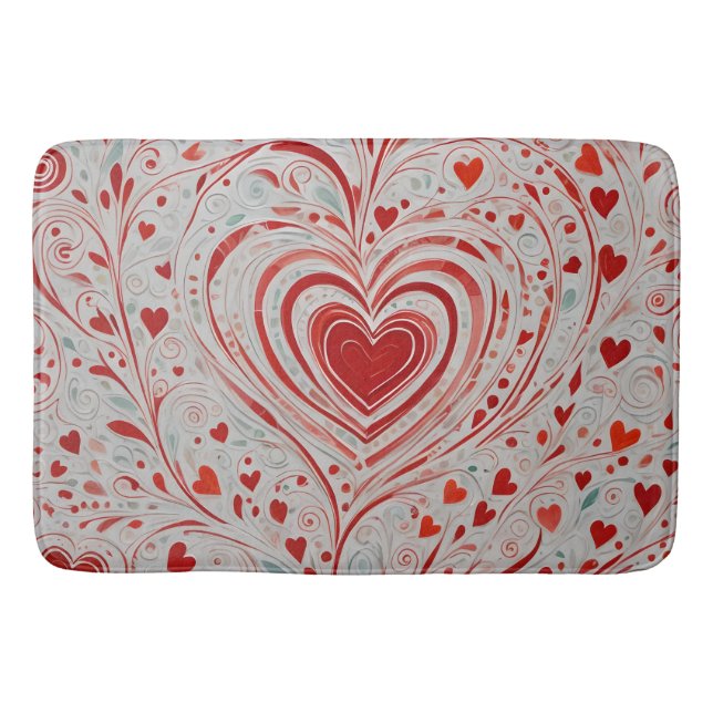 Alfombrilla De Baño Doodle del corazón (Anverso)