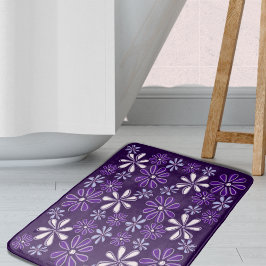 Alfombrilla De Baño Doodle morado oscuro de la flor