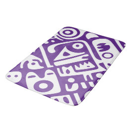 Alfombrilla De Baño doodles púrpura y blanco 2 de 4