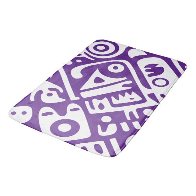 Alfombrilla De Baño doodles púrpura y blanco 2 de 4 (Angular)