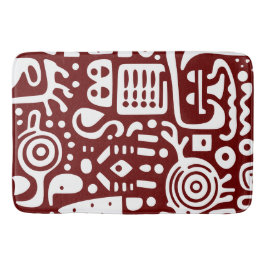 Alfombrilla De Baño Doodles rojo y blanco oscuro 1 de 4