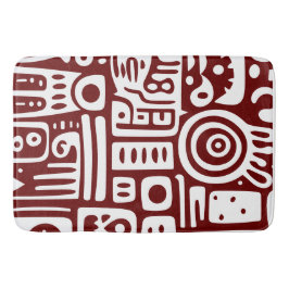 Alfombrilla De Baño Doodles rojos y blancos oscuros 3 de 4