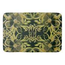 dorado, flor, fantasía, elegante, patrón, sutil,