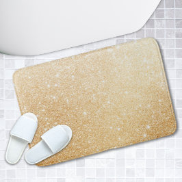 Alfombrilla De Baño Dorado Purpurina Elegante Baño de lujo Bath Mat