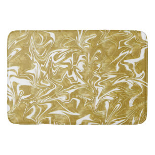 Alfombrilla De Baño Dorado y Elegante Glam Marble Swirl