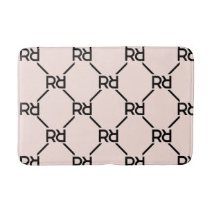 Alfombrilla De Baño Dormitorio elegante Chica de lujo Rubor Pink Monog