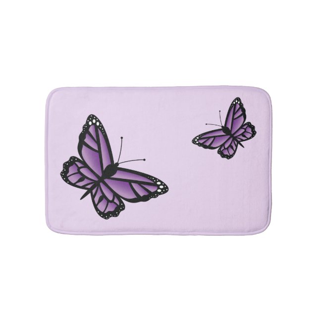 Alfombrilla De Baño Dos bellas mariposas púrpura (Anverso)