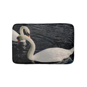 Alfombrilla De Baño Dos cisnes en el lago