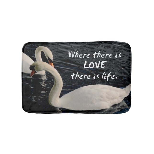 Alfombrilla De Baño Dos cisnes en el lago (Anverso)
