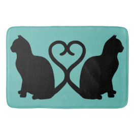 Alfombrilla De Baño Dos gatos enamorados Silhouette Bath Mat