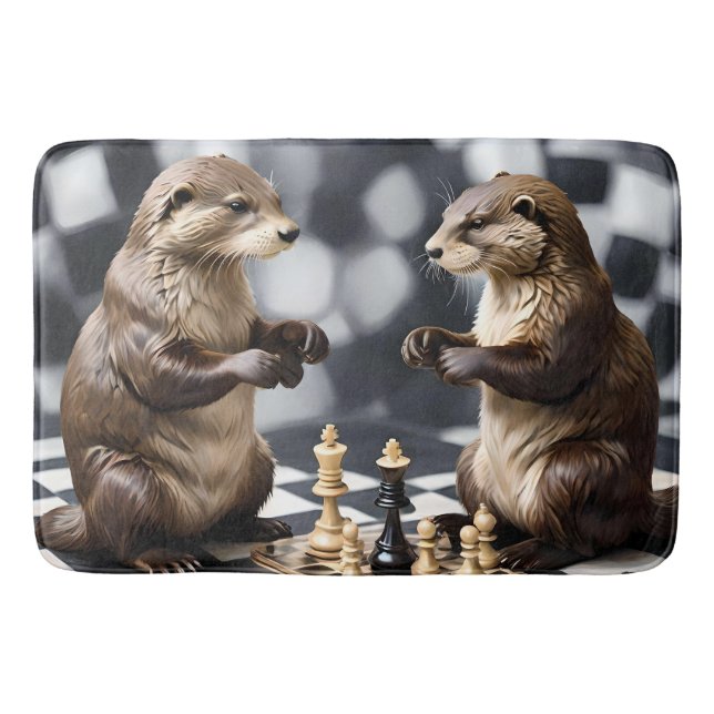 Alfombrilla De Baño Dos Otras Jugando Ajedrez, (Anverso)