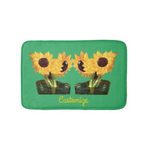 Alfombrilla De Baño Dos Plantas De Girasol Potentes Thunder_Cove 