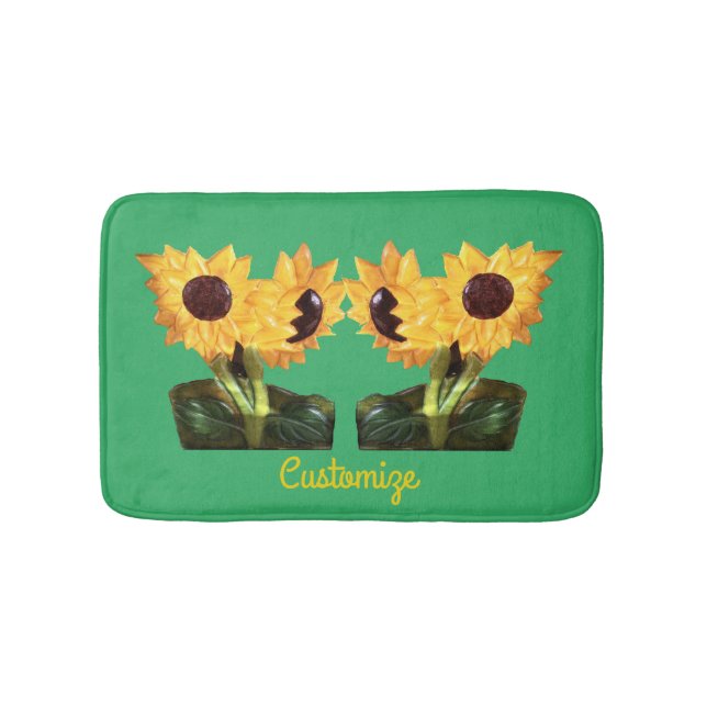 Alfombrilla De Baño Dos Plantas De Girasol Potentes Thunder_Cove (Anverso)