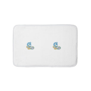 Alfombrilla De Baño Dot, Sherpa Blue, Golden Sand Design
