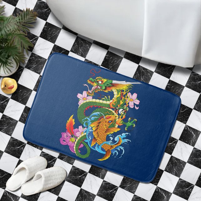 Alfombrilla De Baño Dragón chino verde Koi (Subido por el creador)