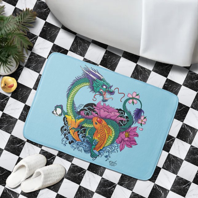 Alfombrilla De Baño Dragón de agua chino Koi Fish (Subido por el creador)