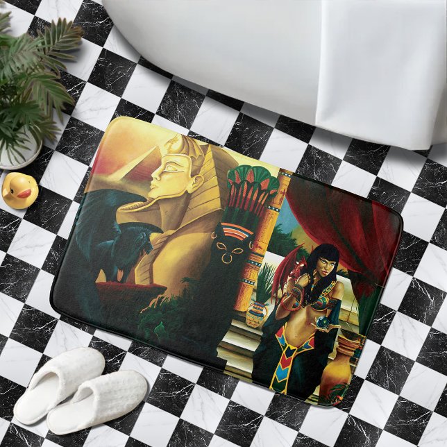 Alfombrilla De Baño Dragón de gato de reina egipcio (Subido por el creador)