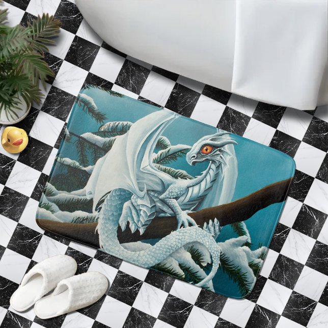 Alfombrilla De Baño Dragón de invierno blanco para bebés (Subido por el creador)