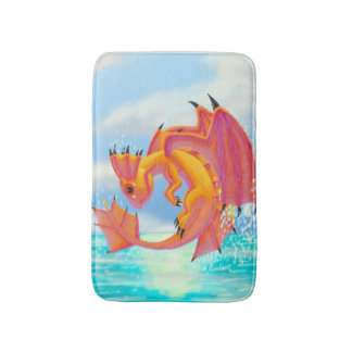 Alfombrilla De Baño Dragón de la aguamarina